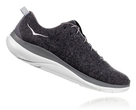 Hoka One One Hupana Flow Wool Moški Road Tekaški Čevlji Temno Siva SI-608497I